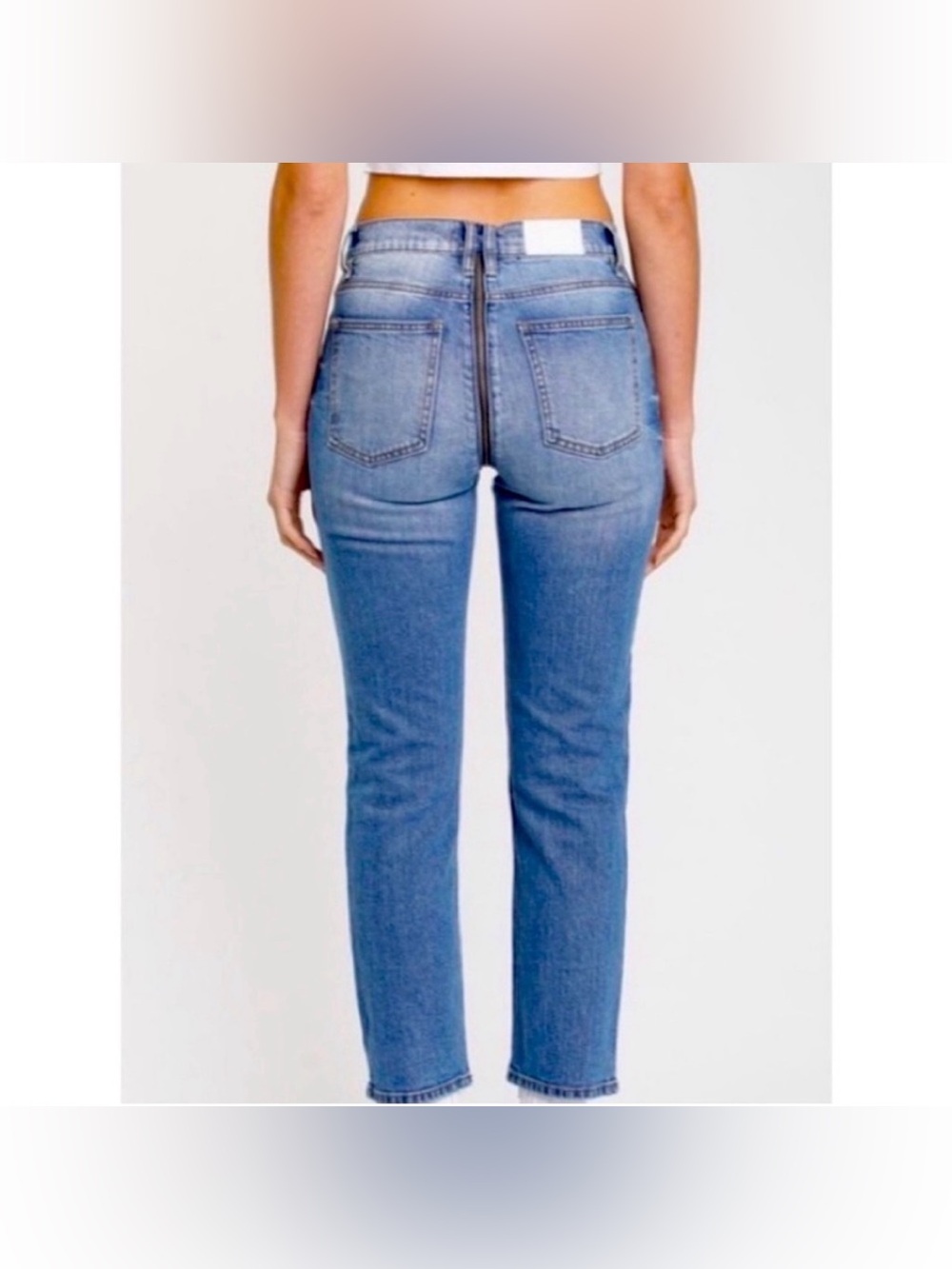 Pistola Charlie High Rise Taper Crop Zip Around distressed Jean Sz 24